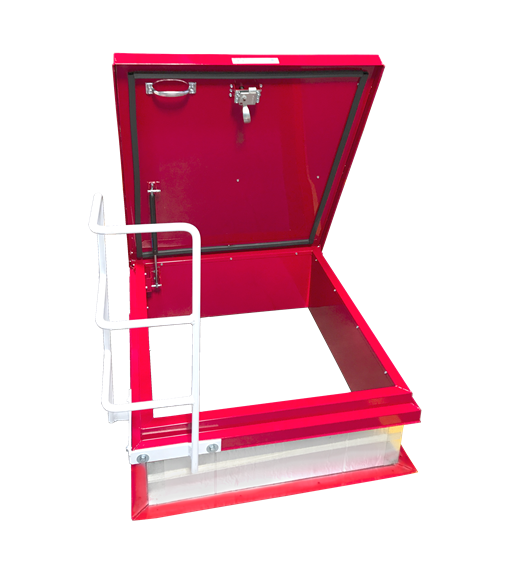 The durable and sturdy steel ladder assist is mounted to the frame for easy and safe rooftop access.
